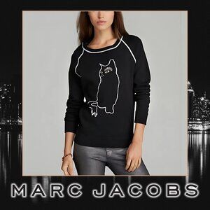 RARE Marc Jacobs Rue Black Cat Intarsia Sweatshirt (size S)